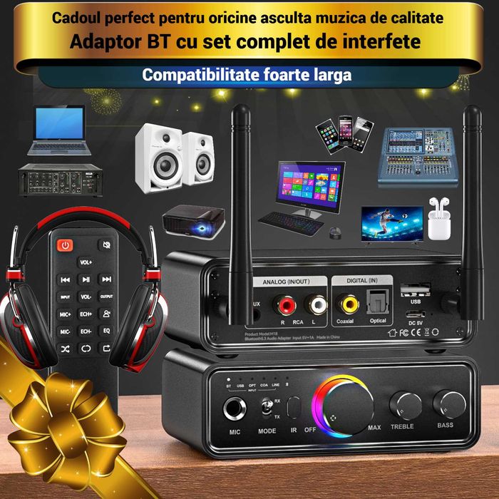 Adaptor Bluetooth 5.3 AdyMel®, Audio Profesional, HD Bass