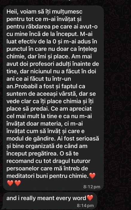 Meditații chimie organică pentru admitere la Facultate, gimnaziu și liceu