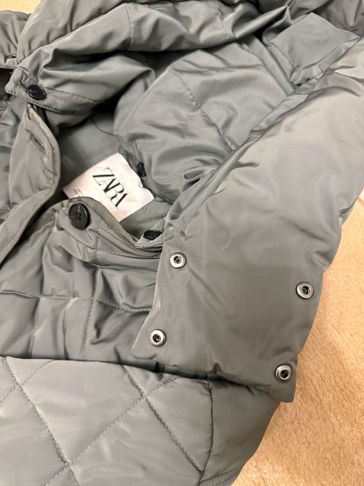 Zara стеганное пальто