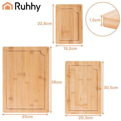 Комплект дъски за рязане / Бамбукови дъски / Кухненски дъски за рязане