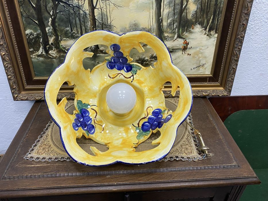 Порцеланов абажур за лампа Италия 1950-те ръчна украса полилей