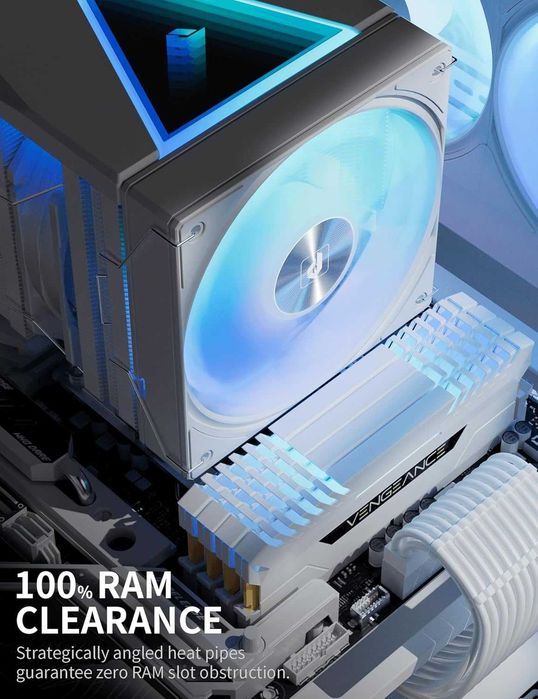 Cooler CPU Aer Desktop upHere UE2 Elite,două turnuri ventilator ARGB PWM 120mm,8 conducte căldură Intel LGA 1851/1700/2011/2066/115X, AM5/AM4/AM3