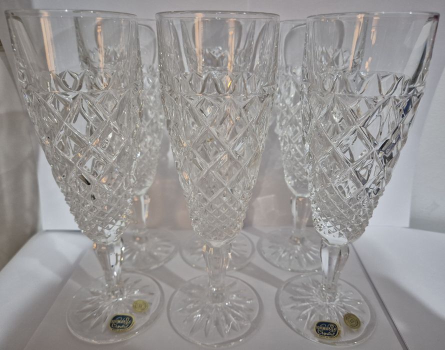 Set 6 Pahare Sampanie Cristal Bohemia