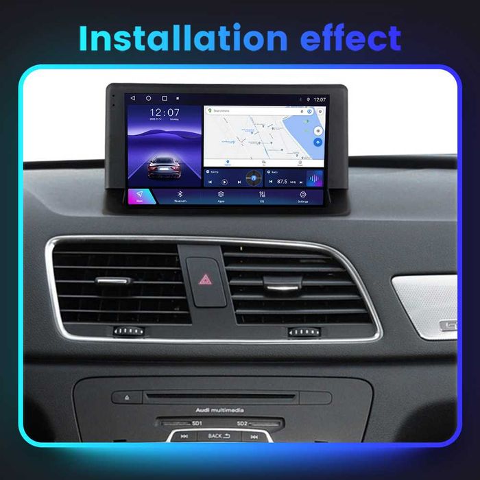 Navigatie Android 14 Audi Q3 2011 -2018 Waze YouTube CarPlay + CAMERA
