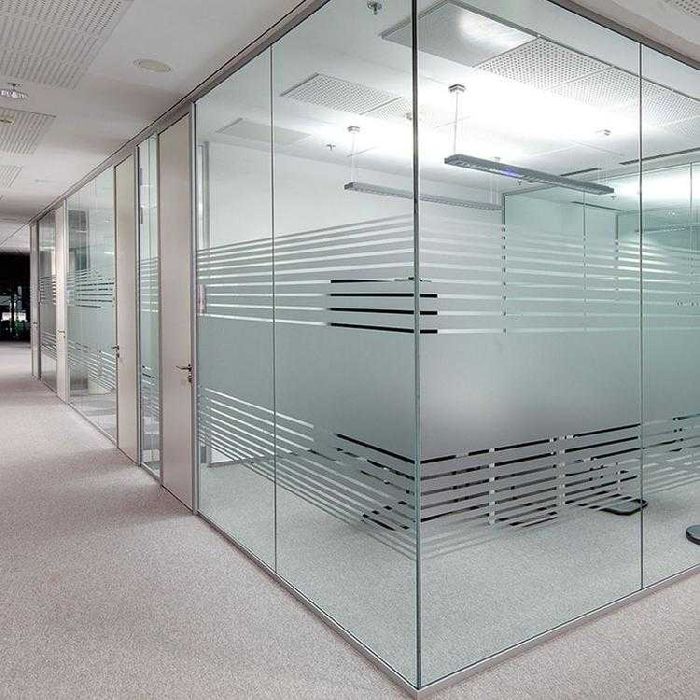 Folie de sablare - model in dungi - ideal pentru birouri si locuinte!