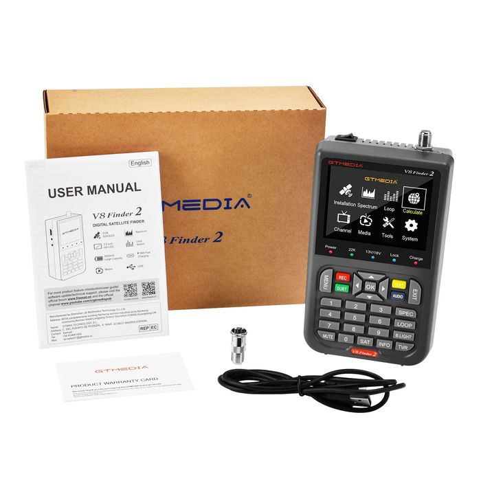 GT MEDIA V8 Finder2 Търсач за Сателитенa Цифровa Телевизия FTA DVB-S/S