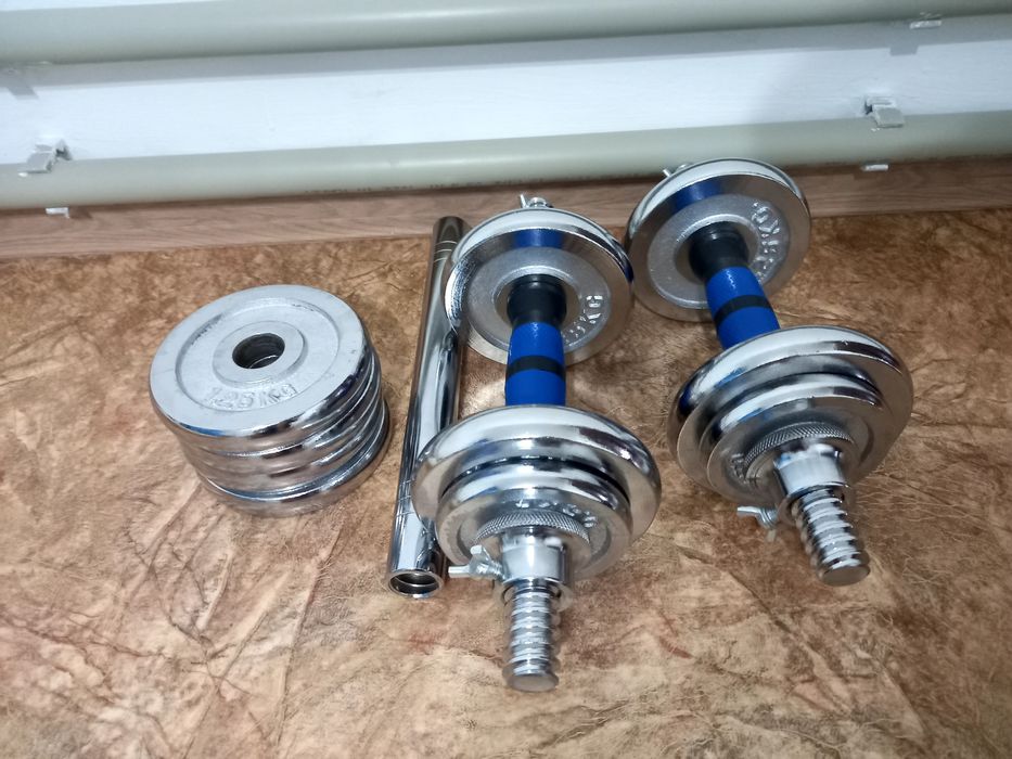 Две штанги,гантели