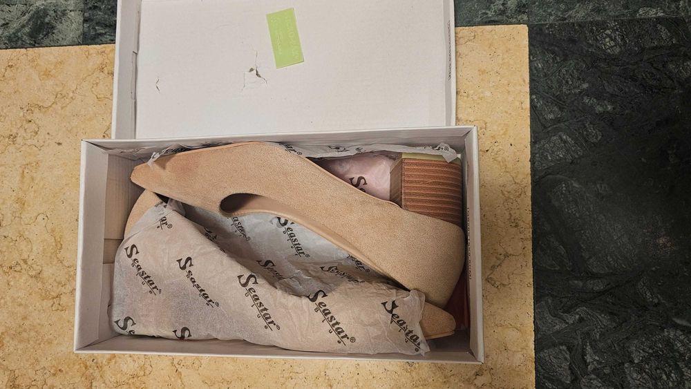 Розови дамски обувки нисък ток пантофки N 38 пролет лято