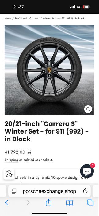 Roti iarna Porsche Carrera S 911 (992) ca si noi FACTURA