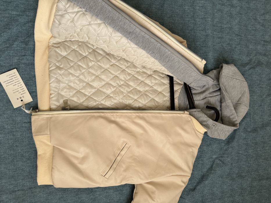 Зимний кожаный куртка