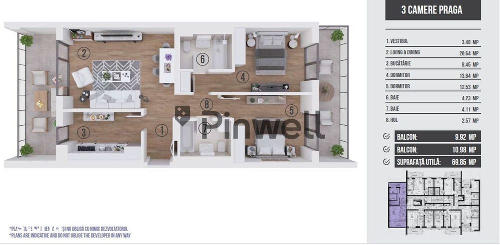 REA1027552 3 camere Pipera I Direct Dezvoltator I metrou Pipera