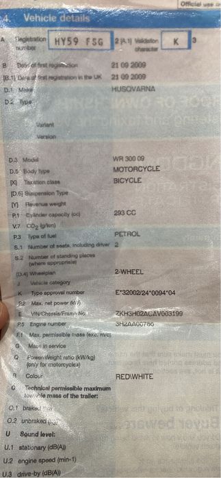 Husqvarna Wr 300 2T продавам енудро 300 2т