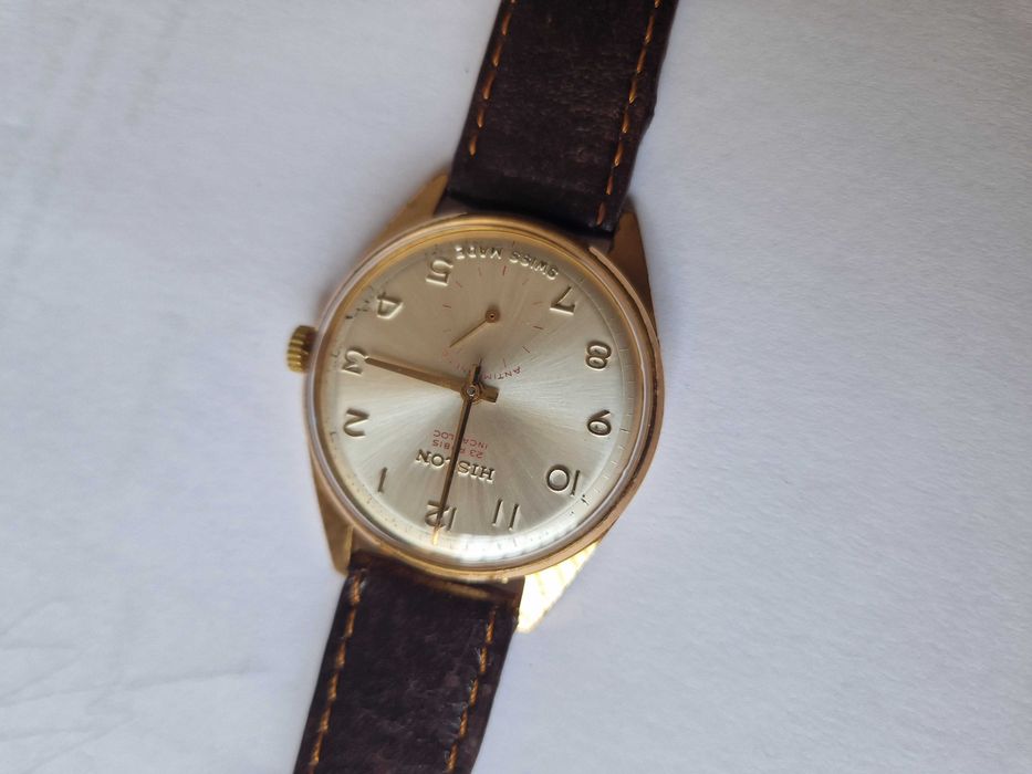HISLON 2000, cal Felsa 4010, case 36mm, Au 10, SWISS MADE - златни обемни букви! ТОП!