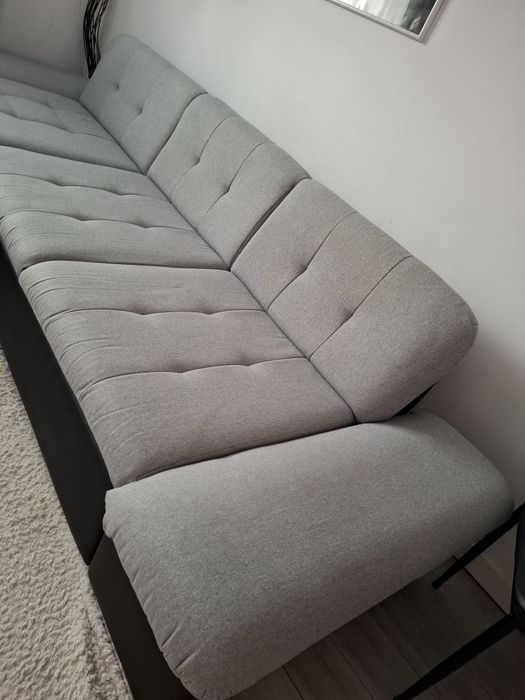 Coltar rabatabil gri cu lada de depozitare