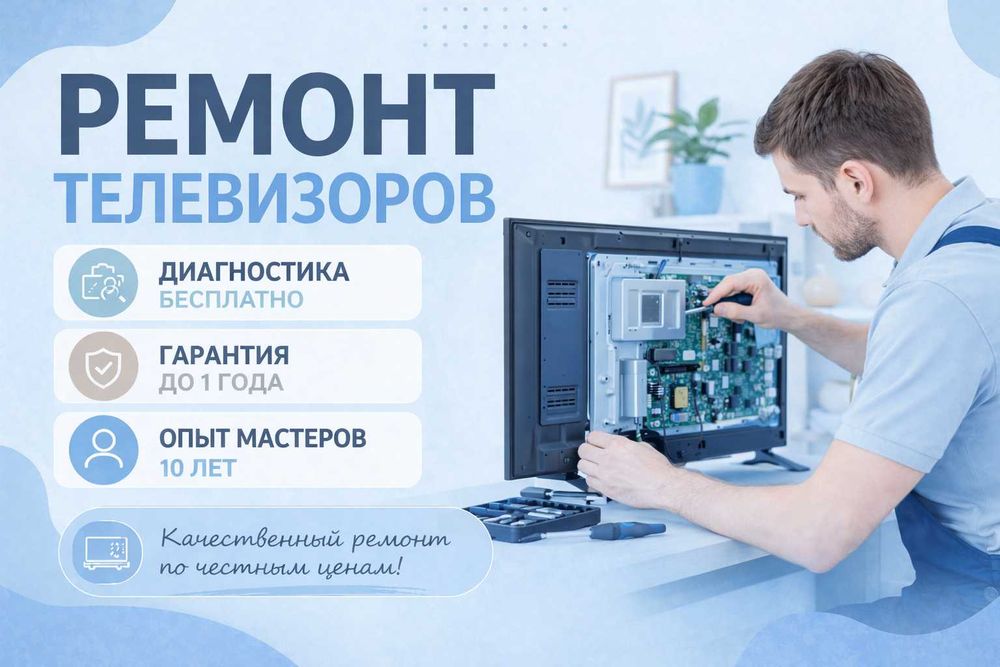 Ремонт телевизоров с гарантией качества. Замена матрицы. Диагностика 0