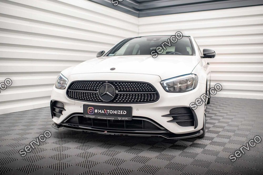 Prelungire splitter bara fata Mercedes E Class W213 Facelift pachet AMG Line 2021- v8 - Maxton Design