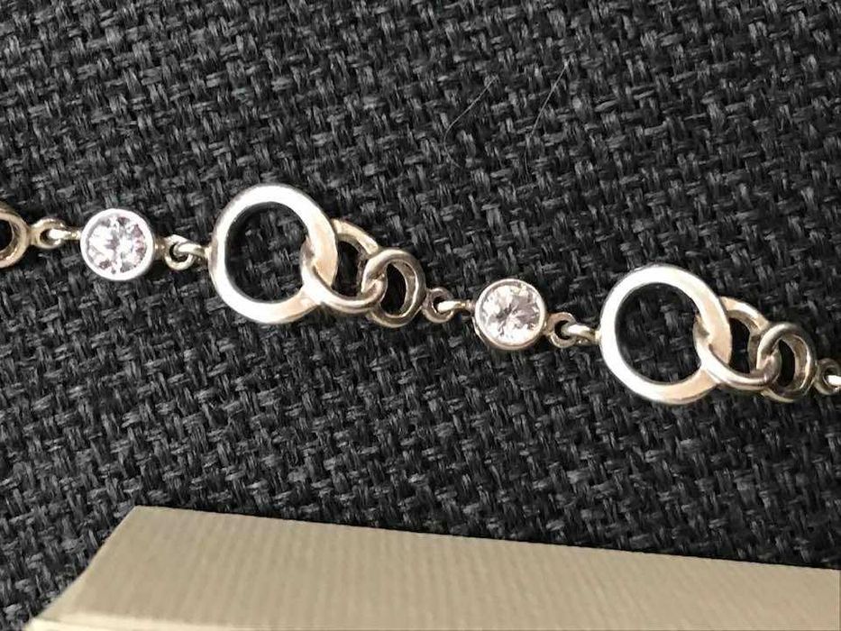 Сребърна гривна с бял циркон от "My Silver" и комплект