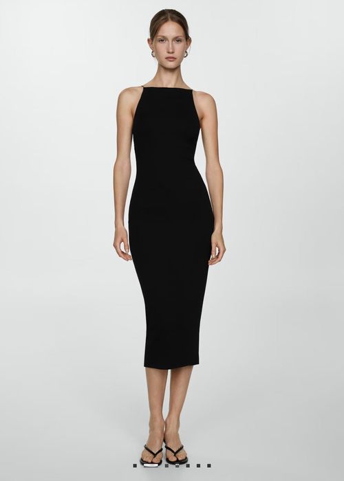 Елегантна Черна рокля Манго Нова