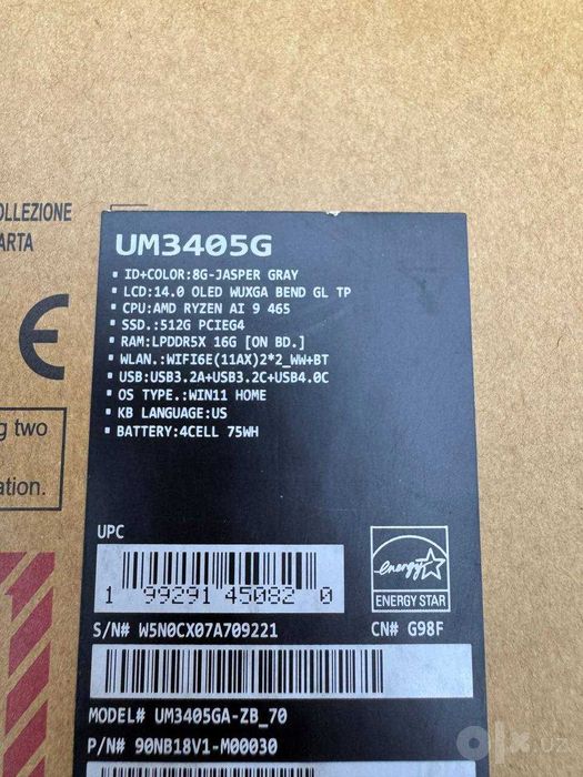 Noutbuk ASUS ZENBOOK Ryzen 9 16/512GB 14.0 OLED 2K