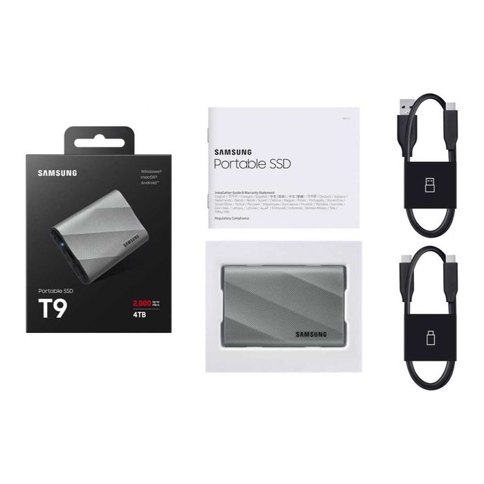 SSD Extern Samsung T9 2TB / 4TB USB 3.2 Gen 2 Gray - GARANTIE 12 LUNI | TrueGSM