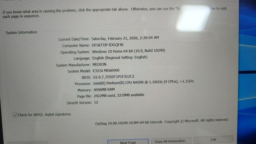 Laptop Medion 14 inch touchscreen