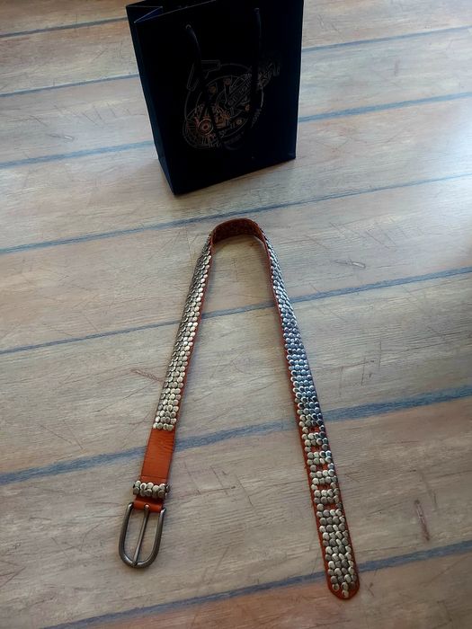 Нов естествена кожа колан с капси -95см