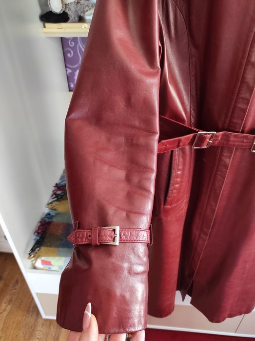 Натуральный кожаный тренч