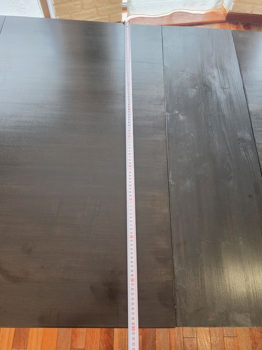 Masă dining extensibilă lemn masiv, neagră