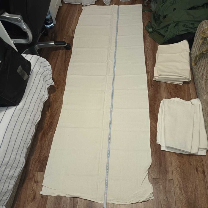 Fata de masa alba mix din In cu Bumbac. SUEDIA 210 x 70 cm.