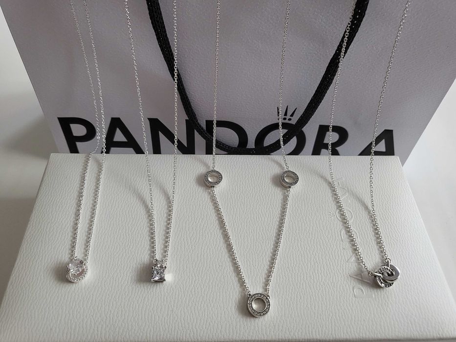 НОВО!Сребърни оригинални обеци и колиета PANDORA ALE S925 ПАНДОРА+Кути