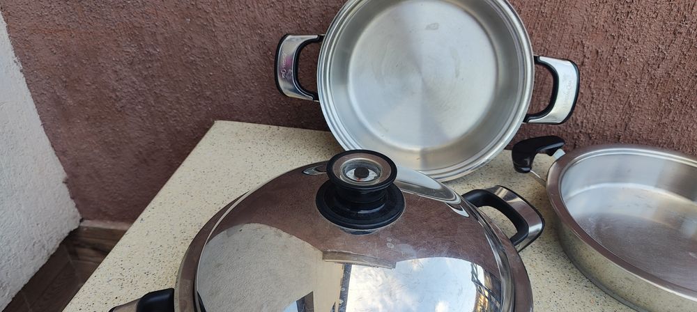 Tigaie inox cu fund dublu