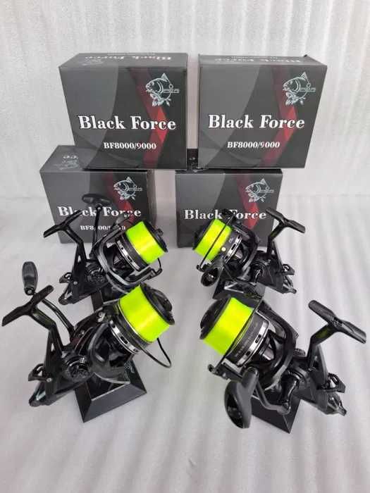 SET 4 Mulinete FL BLACK FORCE 9000 8+1RULMENTI Echipate cu Fir Fluo