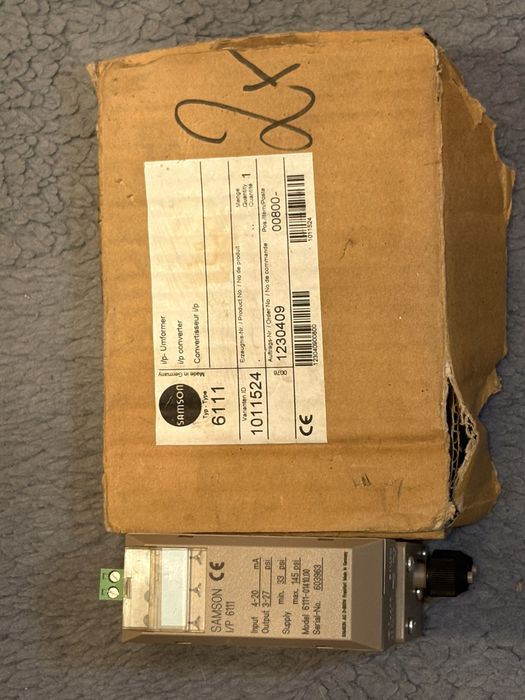 SAMSON 6111-01410.00 I/P Converter NOU 4-20mA / 3-27 PSI Made in Germany