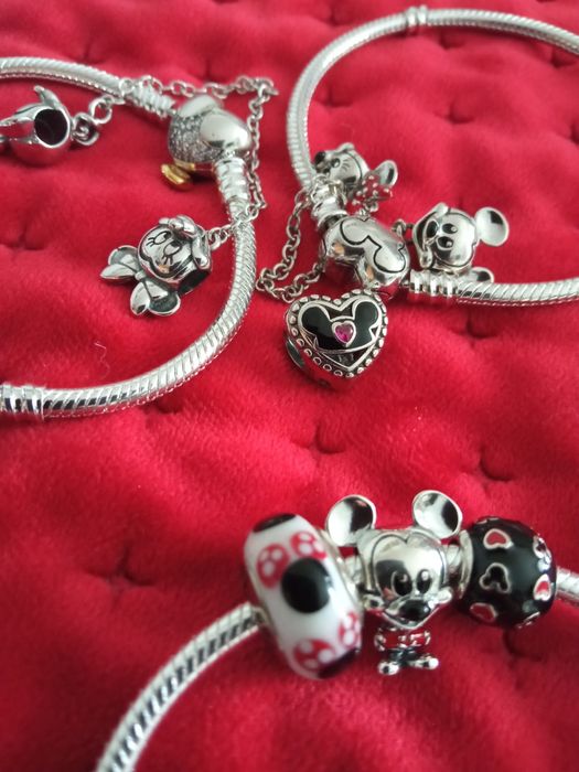 Charm Pandora argint 925,tematica Minnie și Mickey