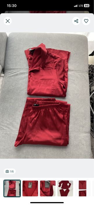 Pijama dama subtire din satin H&M noua