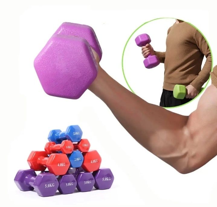 Гантель, цветные, для фитнеса