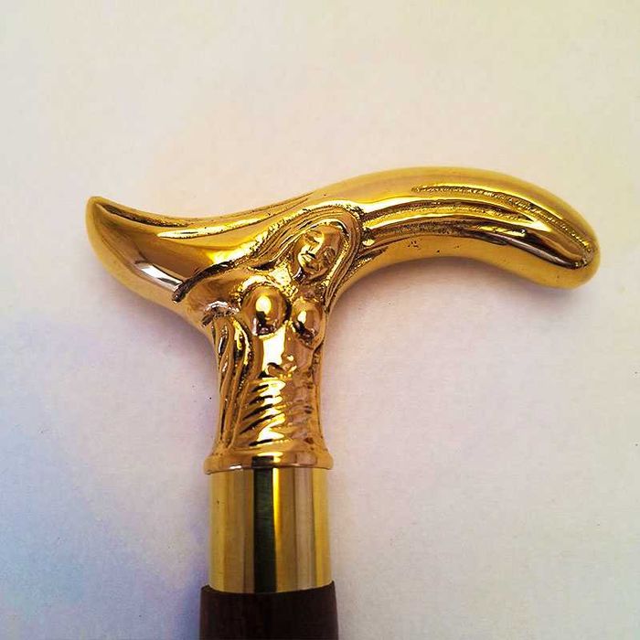 Първокласни бастуни с бронзови дръжки и тиково дърво