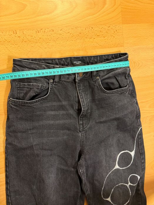 Дамски дънки Vero Moda с ръчно рисуван къстъм дизайн / Custom Jeans - S/M