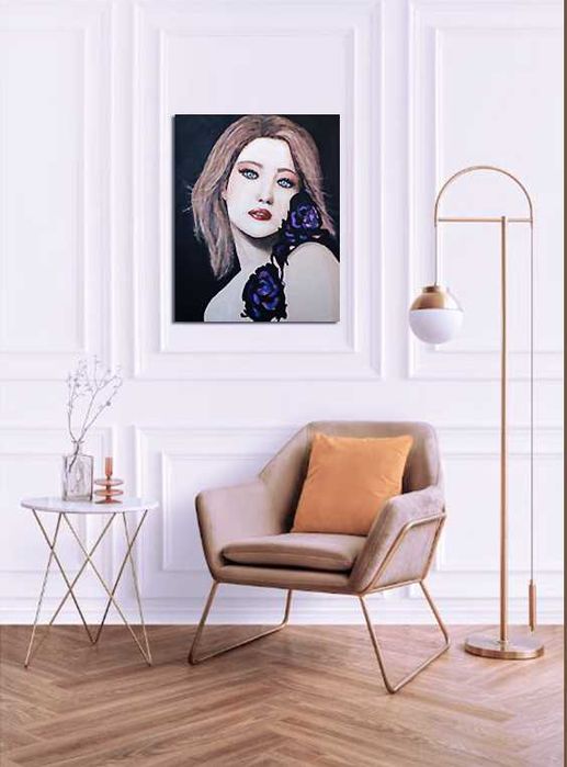 Tablou, portret femeie, 60,5 cm x 47, 5 cm