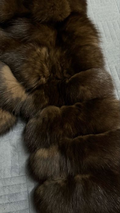 Шуба натуральный песец под соболь