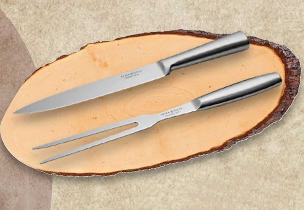 НОВ! Нож и вилица за транжиране на месо 34 см