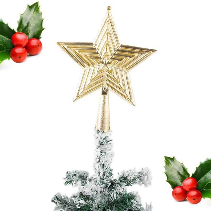 Коледна звезда за елха, златиста