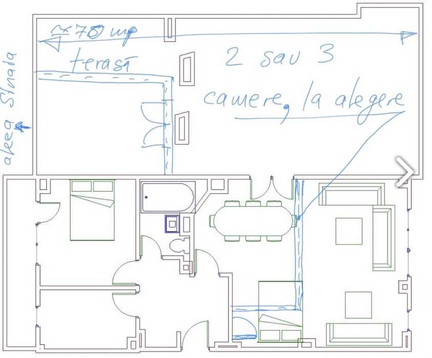 Apartament cu terasa, pod colentina