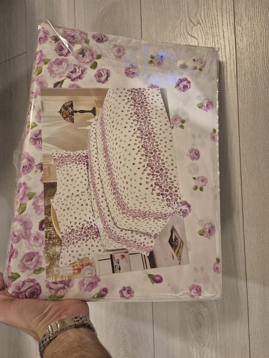 Lenjerie de pat, set 4 piese, sigilat, 100% bumbac