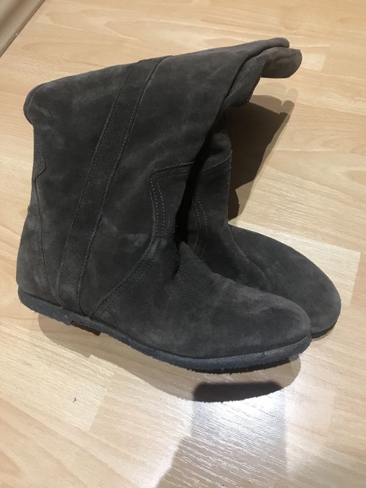 Cizme de dama maro inchis piele intoarsa