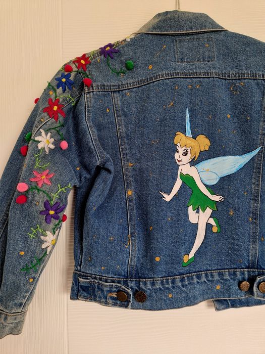 Geaca jeans pictată manual