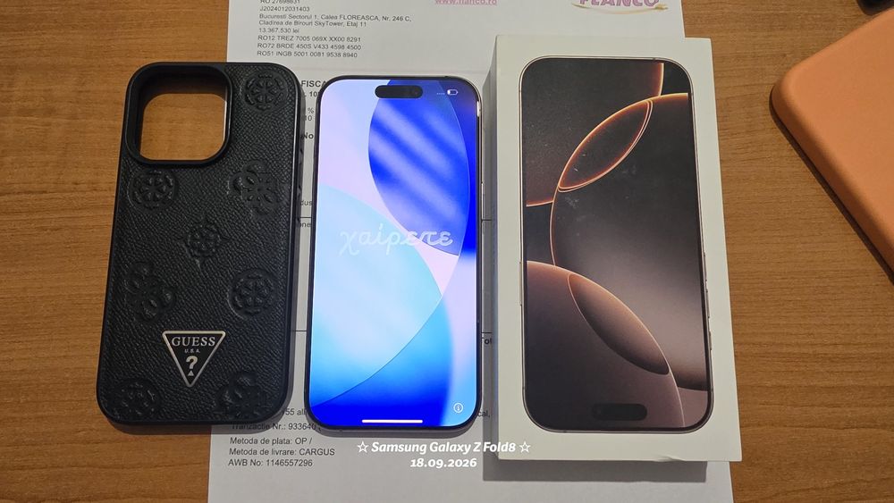 Apple iPhone 16 Pro -128 GB / Dessert Titanium /Garantie Flanco /Impecabil