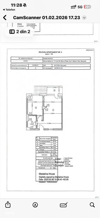 Aparatment 52 mp + Curte Proprie 55mp + Loc de parcare Subteran