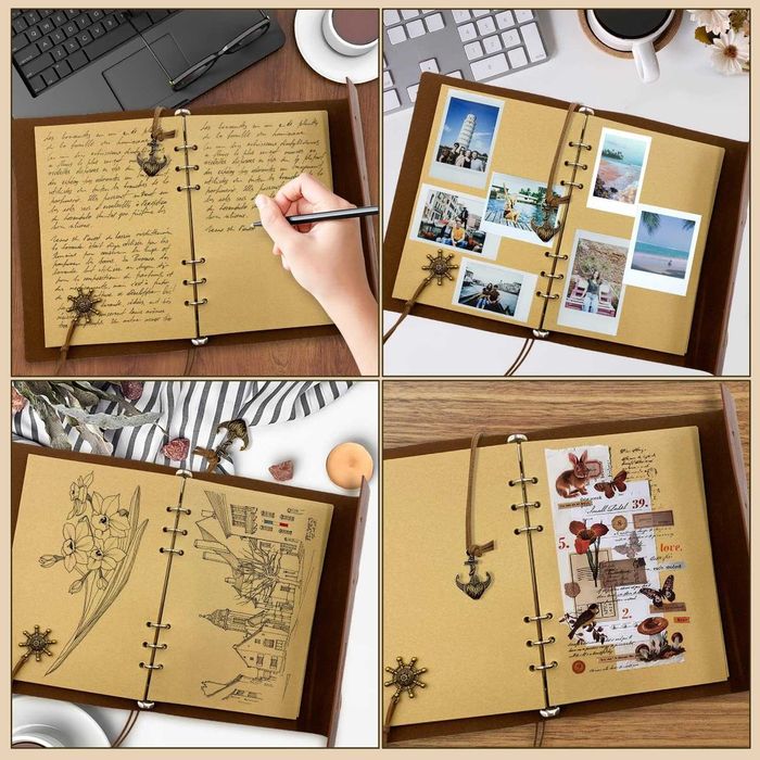 Agenda stil nautic format A6 150 pagini coperta din piele artificiala