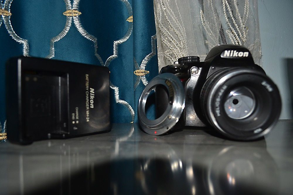 Nikon D3100 с объективом Гелиос 44М